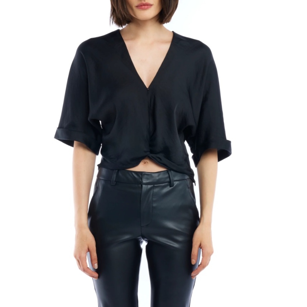 LBLC the label Black Frankie Top V-Neck Blouse M